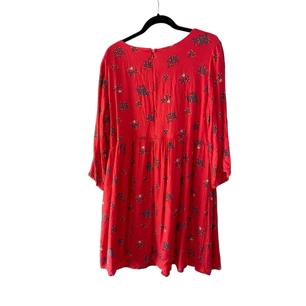 Old Navy Women Boho Floral Dress Size XL Red Peasant Festival Artisan Embroidery - Picture 11 of 13